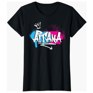Camiseta Aitana negra azul y rosa con corona