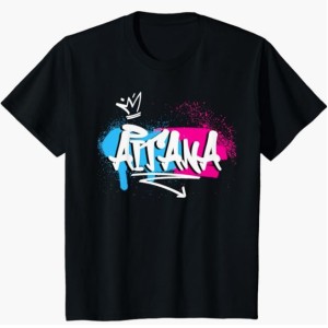 Camiseta Aitana para niños de color negra azul y rosa con corona