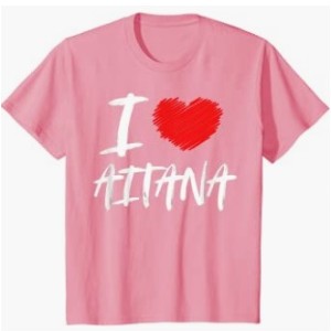 Camiseta I love Aitana para niños