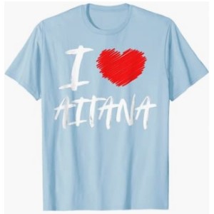 Camiseta i love Aitana azul para hombre