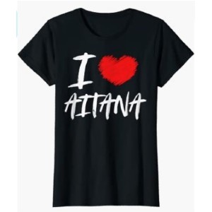 Camiseta i love Aitana negra para mujer